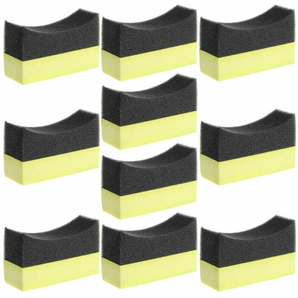 10x Tyre Tire Dressing Applicator Curved Foam Sponge Pad for Car