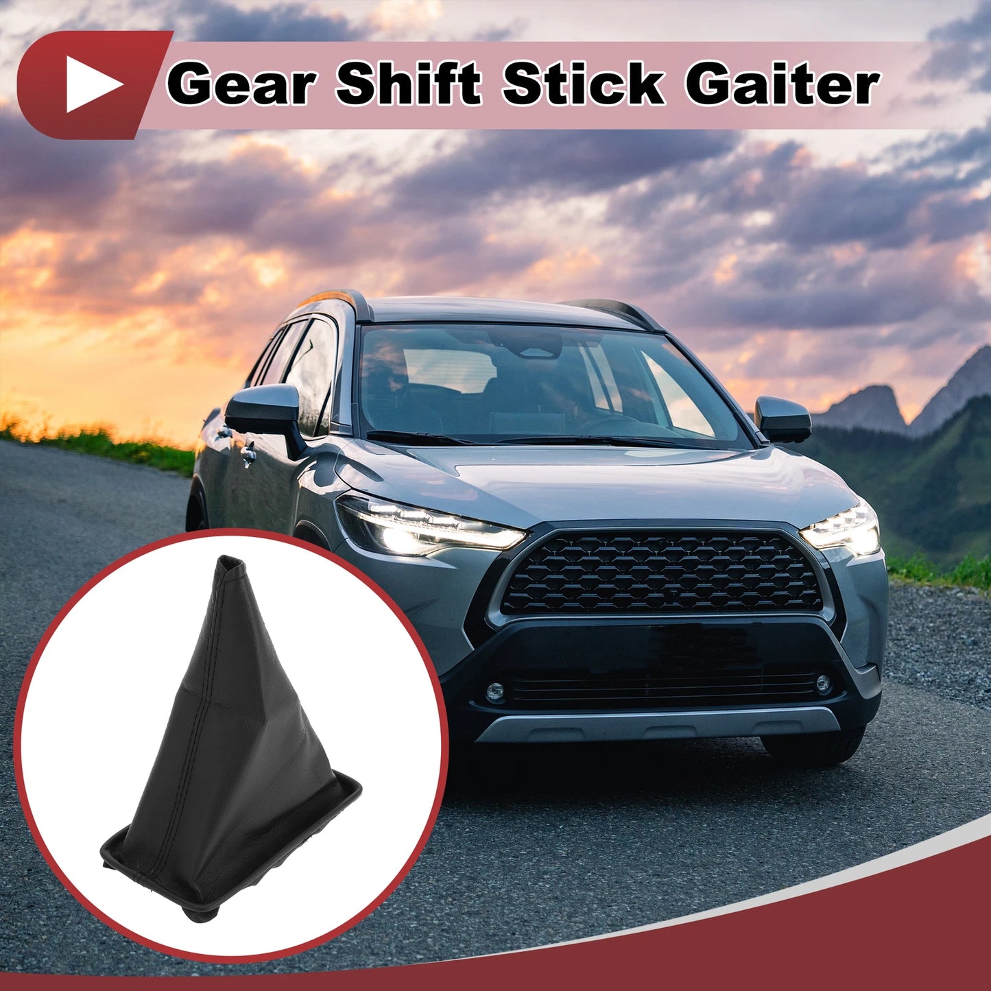 1 Pc Gear Shift Stick Gaiter for Toyota Corolla (2001–2013) Black Faux Leather