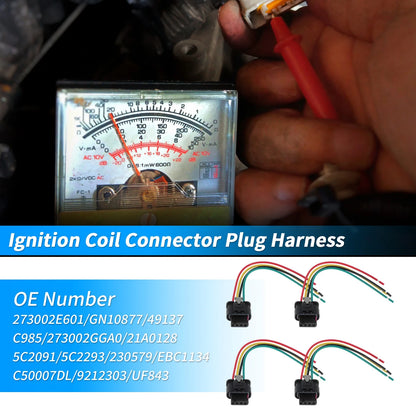 4Pcs Ignition Coil Connector Plug Harness for Genesis G70 (2020–2023) No. 273002E601