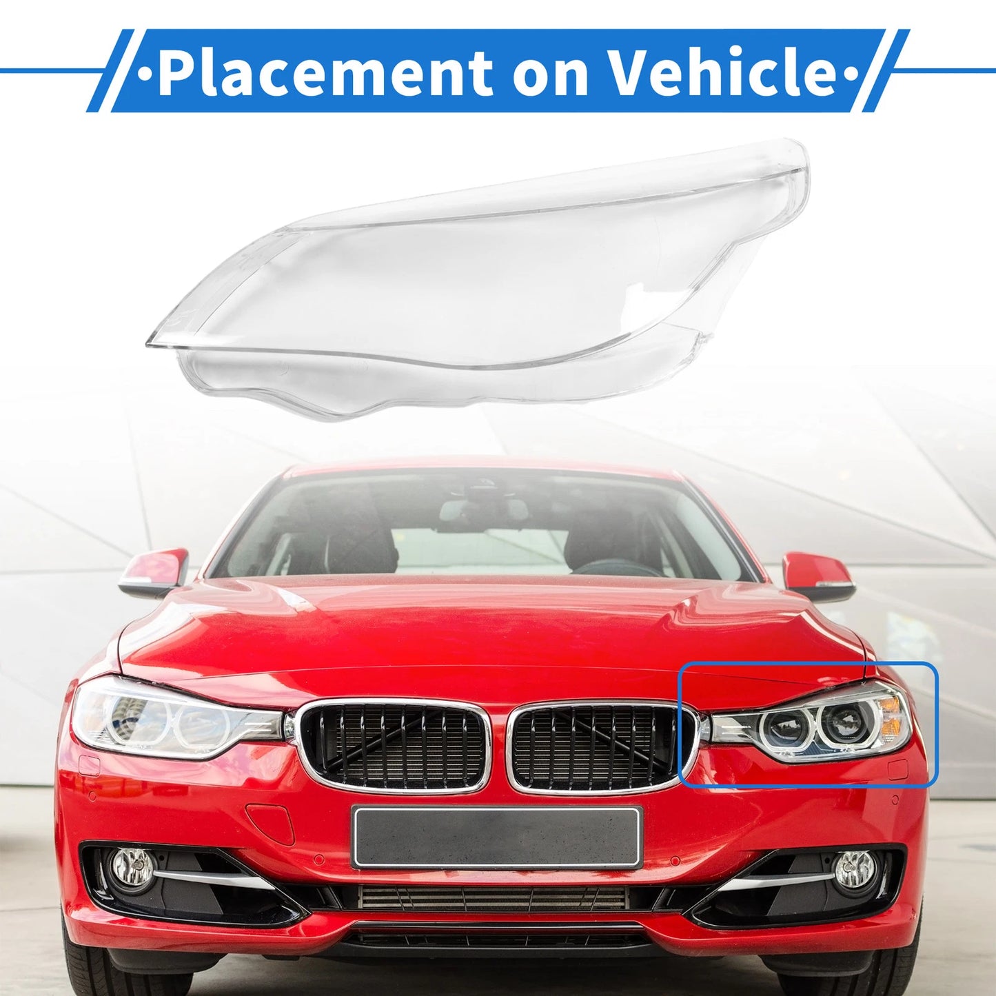 1 Pc Front Left Headlight Lens Cover for BMW 5 Series (2005-2010)