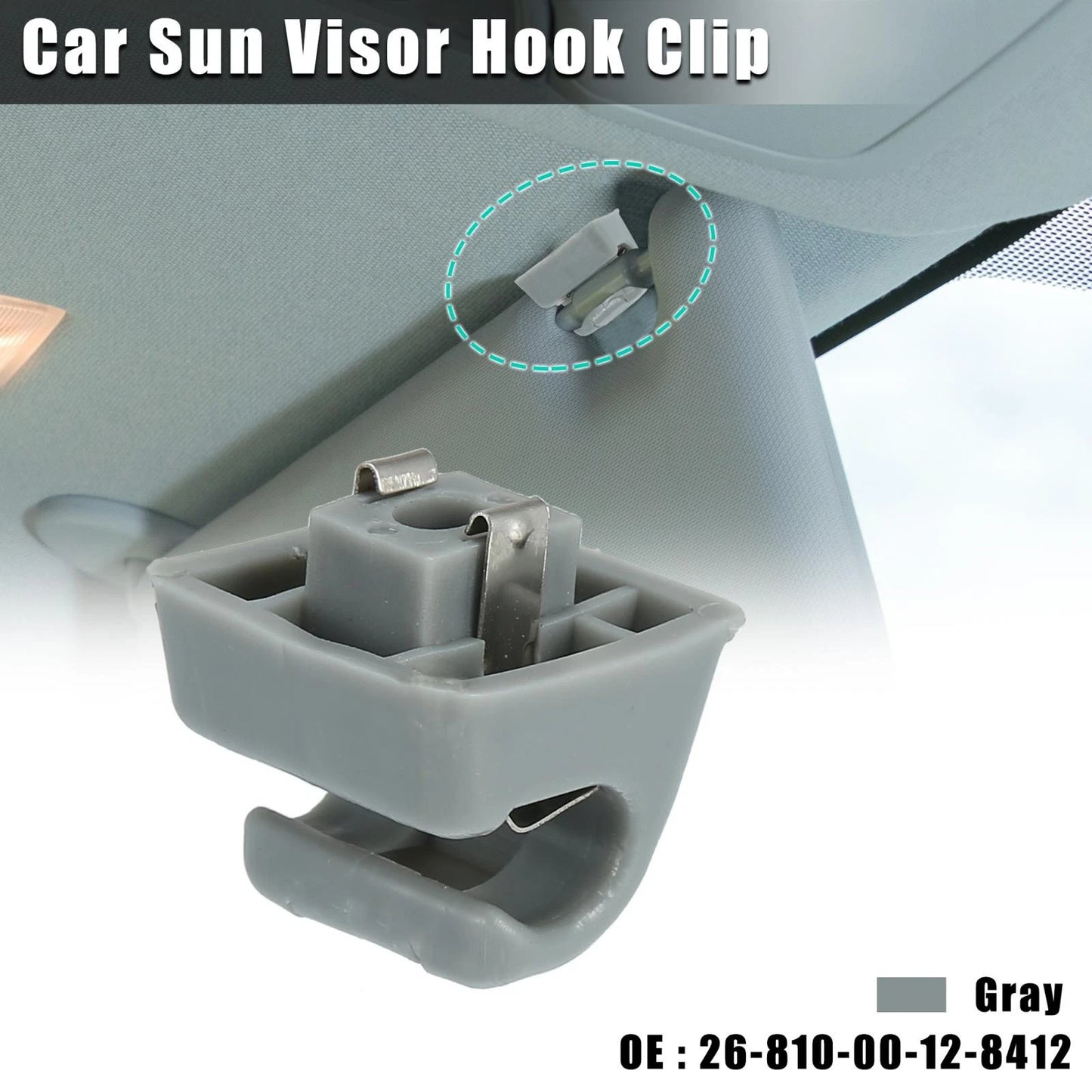 Sun Visor Hook Clip 126-810-00-12-8412 for Mercedes Benz W123 W124 (1976–1995)