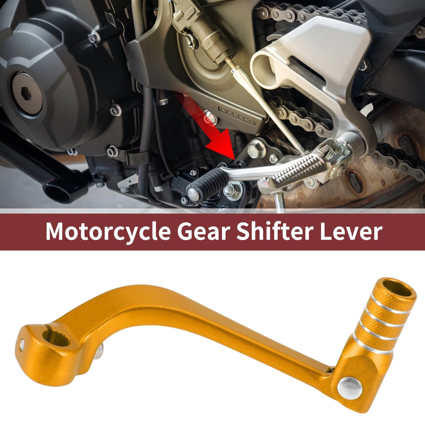 Folding Gear Shifter Lever for Honda CRF110F (2013–2018) Gold Tone