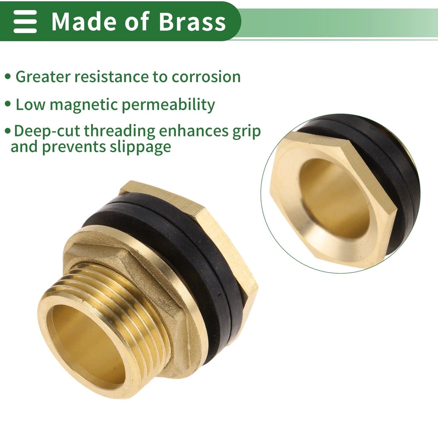 3/4" Male Brass Pipe Fittings Connector with Gasket