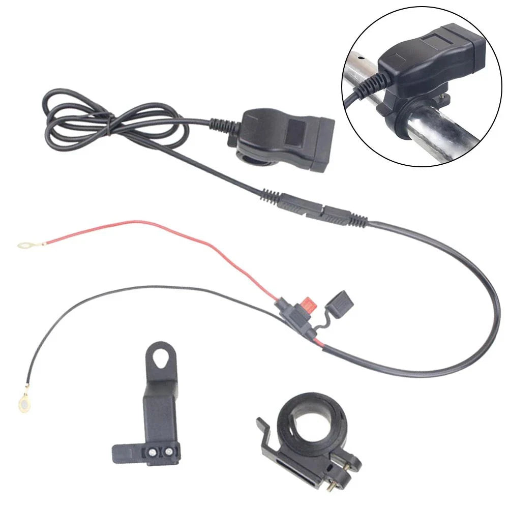 Dual Port Motorcycle USB Charger for 12–24V