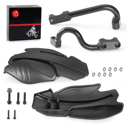 2 x Hand Guards & Bracket Mount Kit for Polaris Sportsman 850 Black (2015–2024)