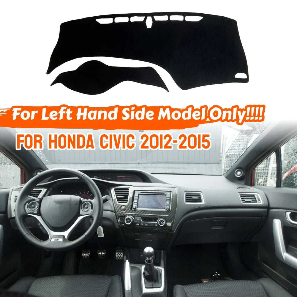 LHD Non-Slip Poly Carpet Dash Mat Cover for Honda Civic (2012–2015)