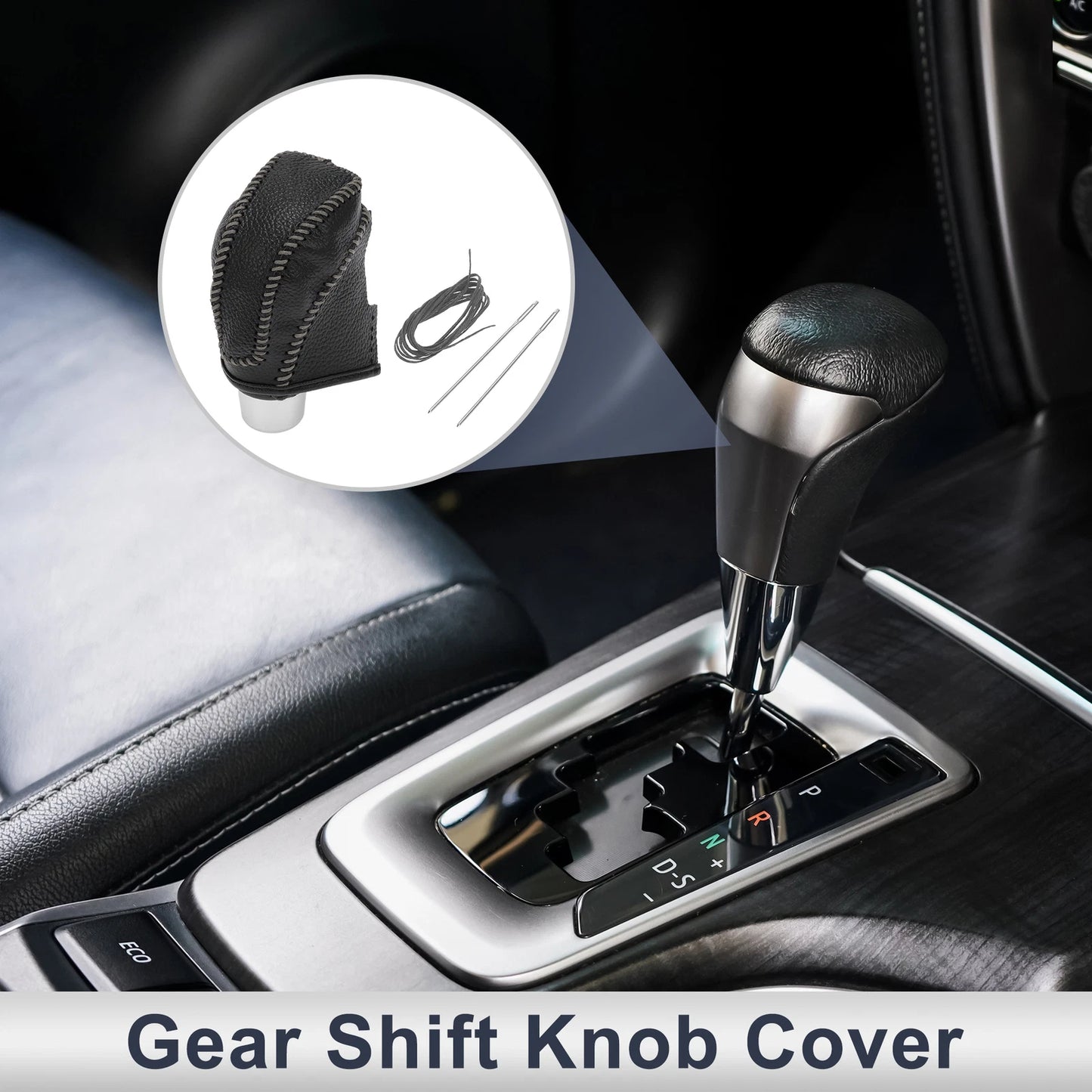 1 Pc Gear Shift Knob Cover for Subaru Impreza (2017-2023) Pebbled Black Grey