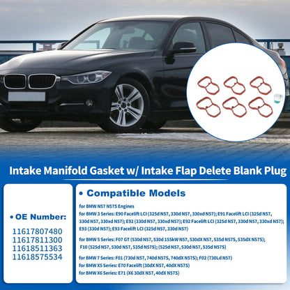 Intake Manifold Gasket w/ Intake Flap Delete Blank Plug for BMW (2000–2023)