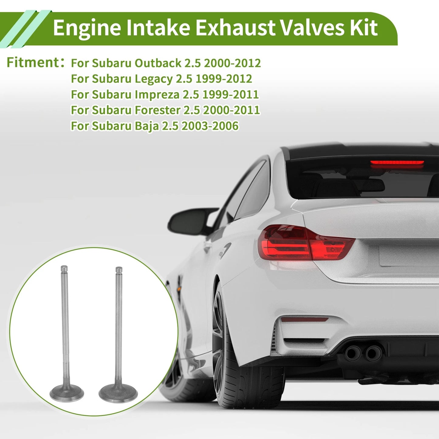 Set of 4 Engine Intake Exhaust Valves Kit for Subaru Outback (2010–2023)