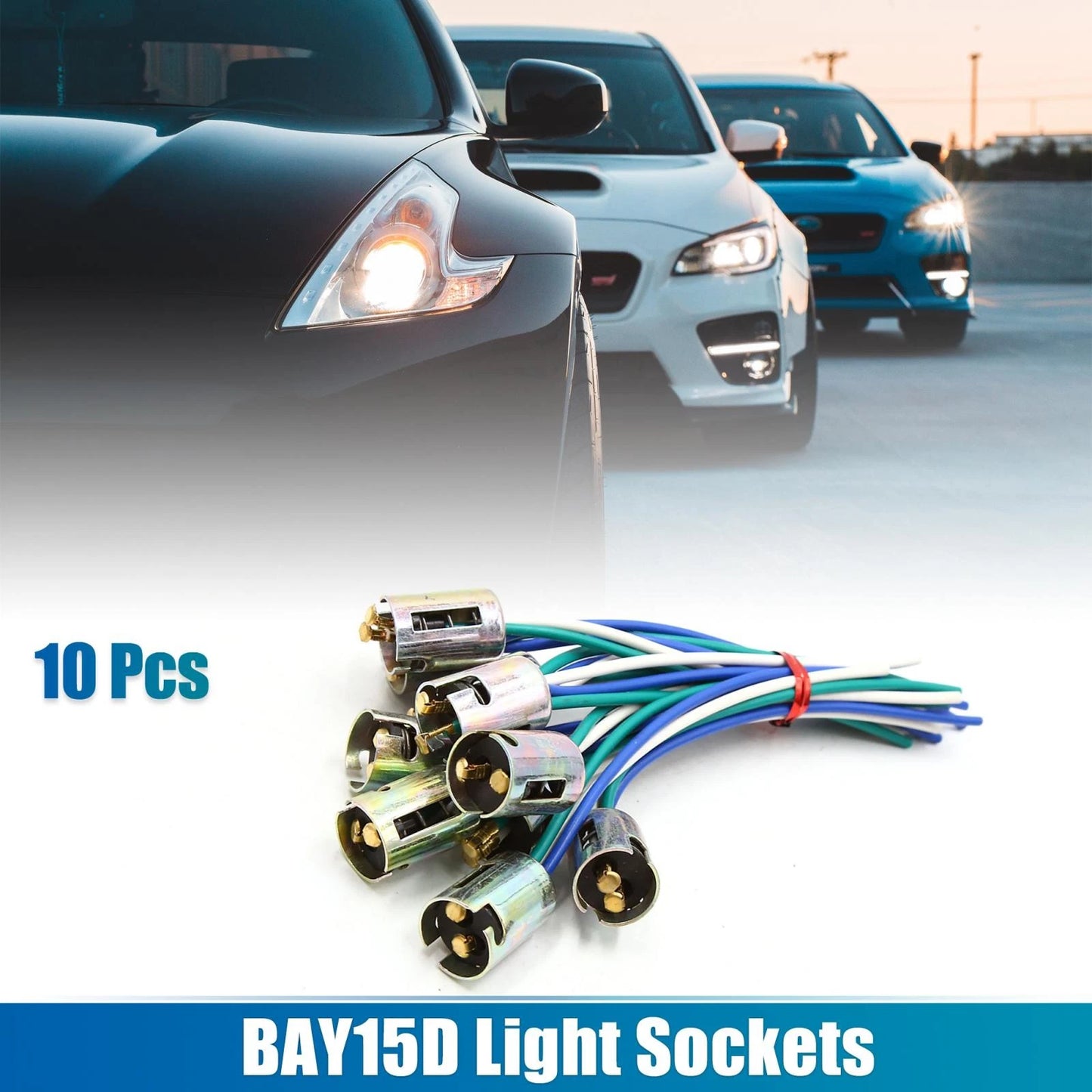 10pcs BAY15D LED Light Bulb Socket Holder for Various Vehicles