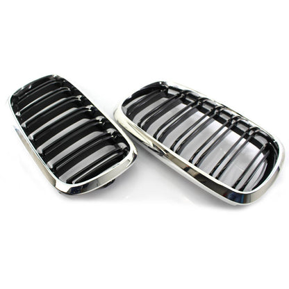 2X Black Chrome Front Grille for BMW X5 F15 X6 F16 M (2014–2018)