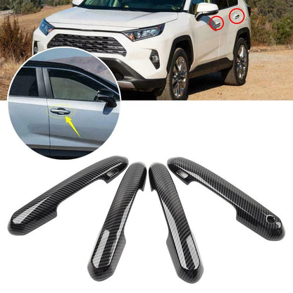 Set of 4 Black Door Handle Covers for Toyota RAV4 (2019–2020)