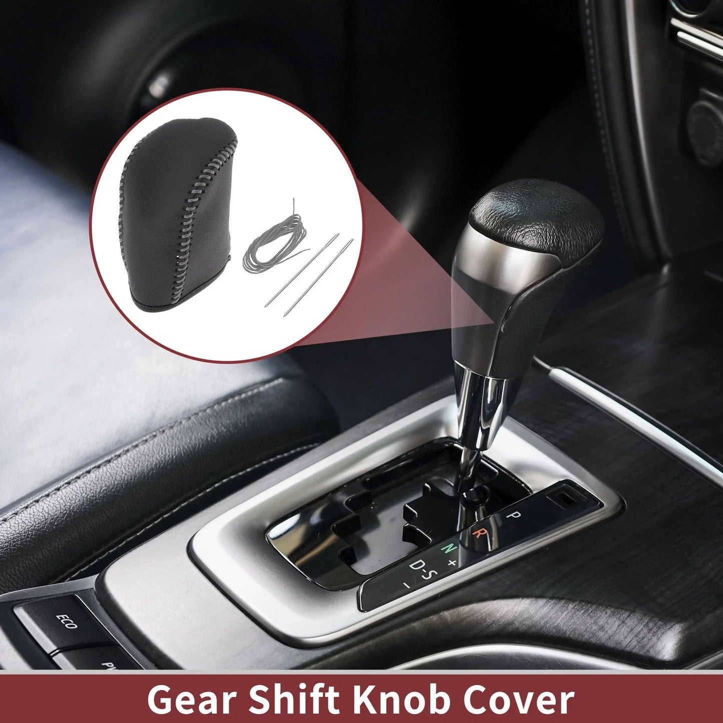 Car Gear Shift Knob Cover for Dodge Journey 2011-2020 Black Gray (2011-2020)