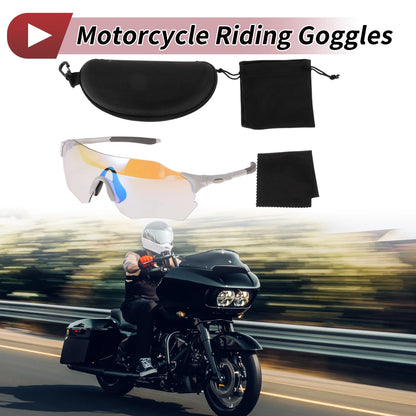 Set of 1 Motorcycle Riding Goggles for Universal Fit (Light Blue Lens)