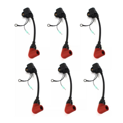Set of 6 Ignition Coils for Yamaha Outboard 115-225 HP (2-Stroke)