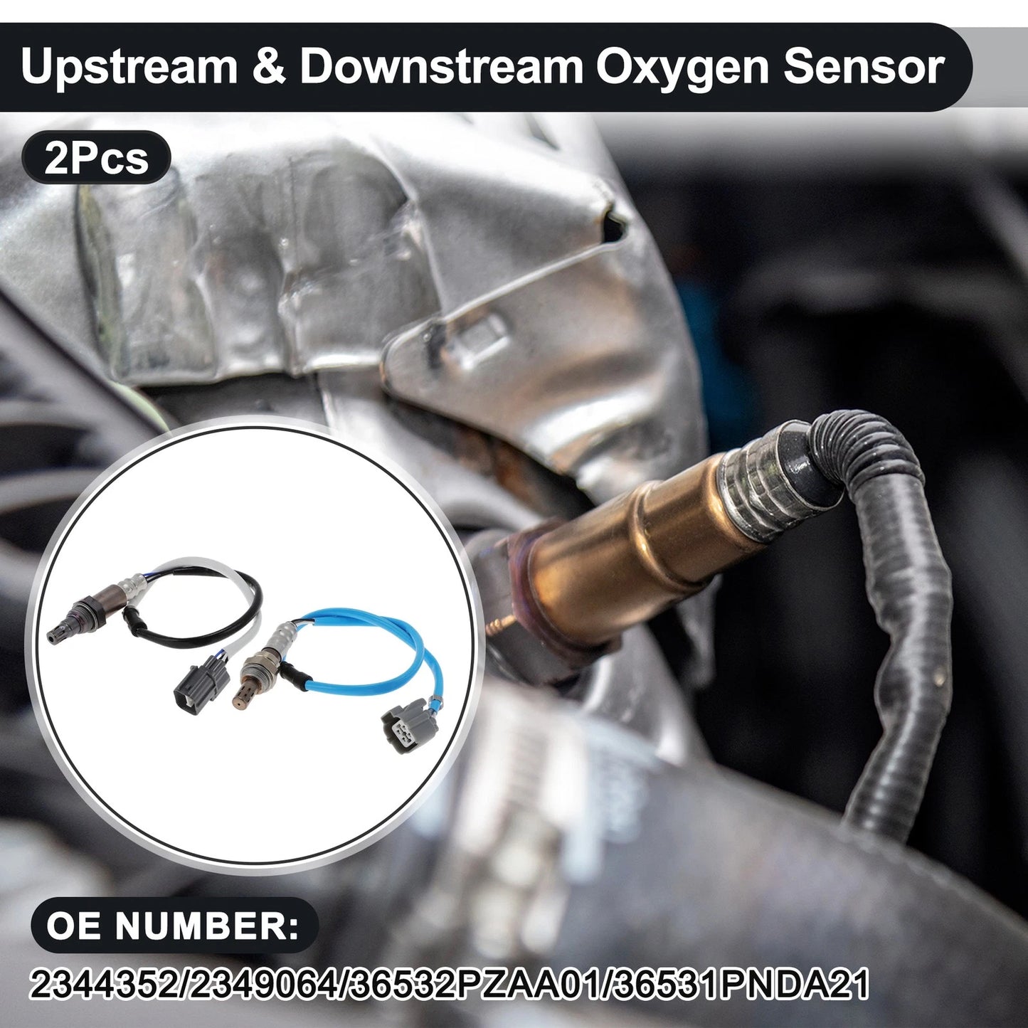 Set of 2 Upstream Downstream Oxygen Sensors for Honda CR-V EX (2007–2011) No. 2344352