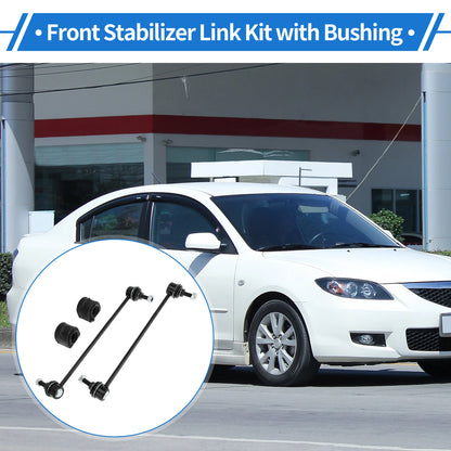 Front Stabilizer Bar Links Set of 2 with Bushings for Mazda 3 (No.K80235)