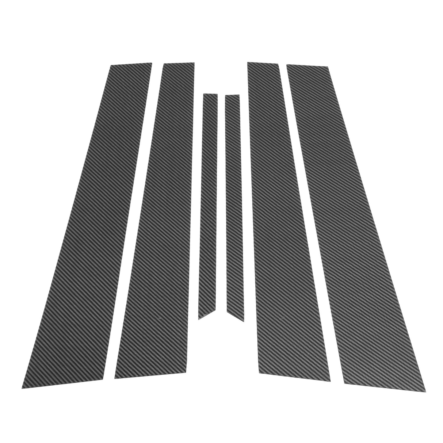 Set of 6 Door Pillar Window Trim for Honda Accord (2003–2007) Black Carbon Fiber