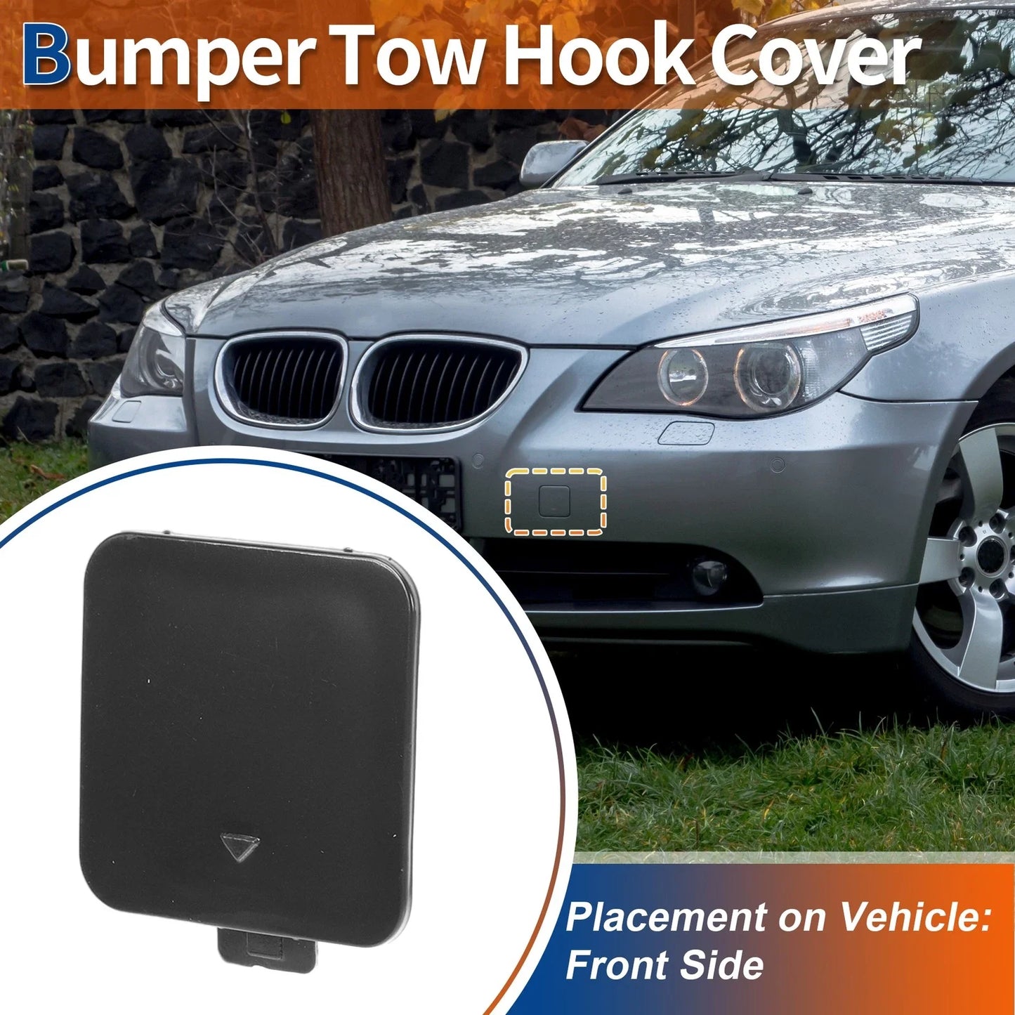 Tow Hook Cover for BMW 525i 530i 550i Unpainted