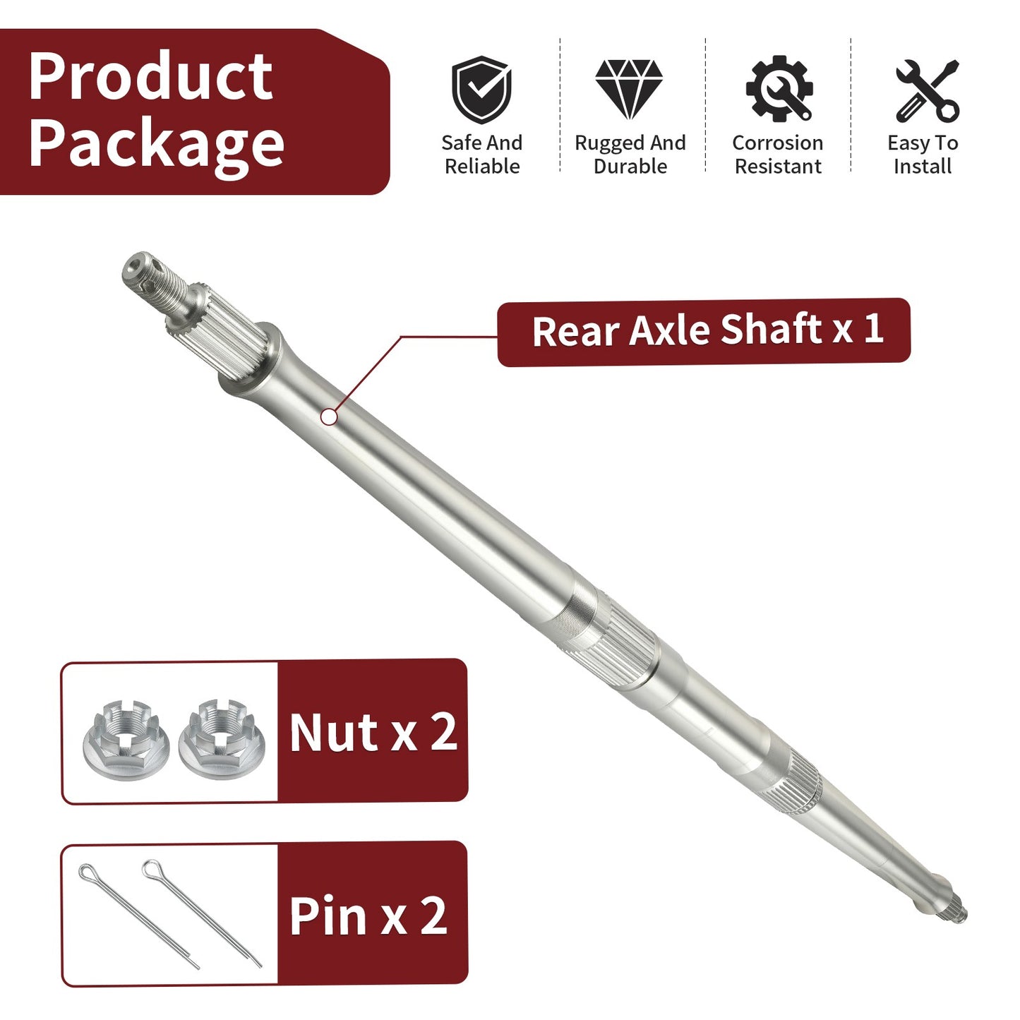 Rear Wheel Axle Shaft for Yamaha YFZ450R (2009–2024)
