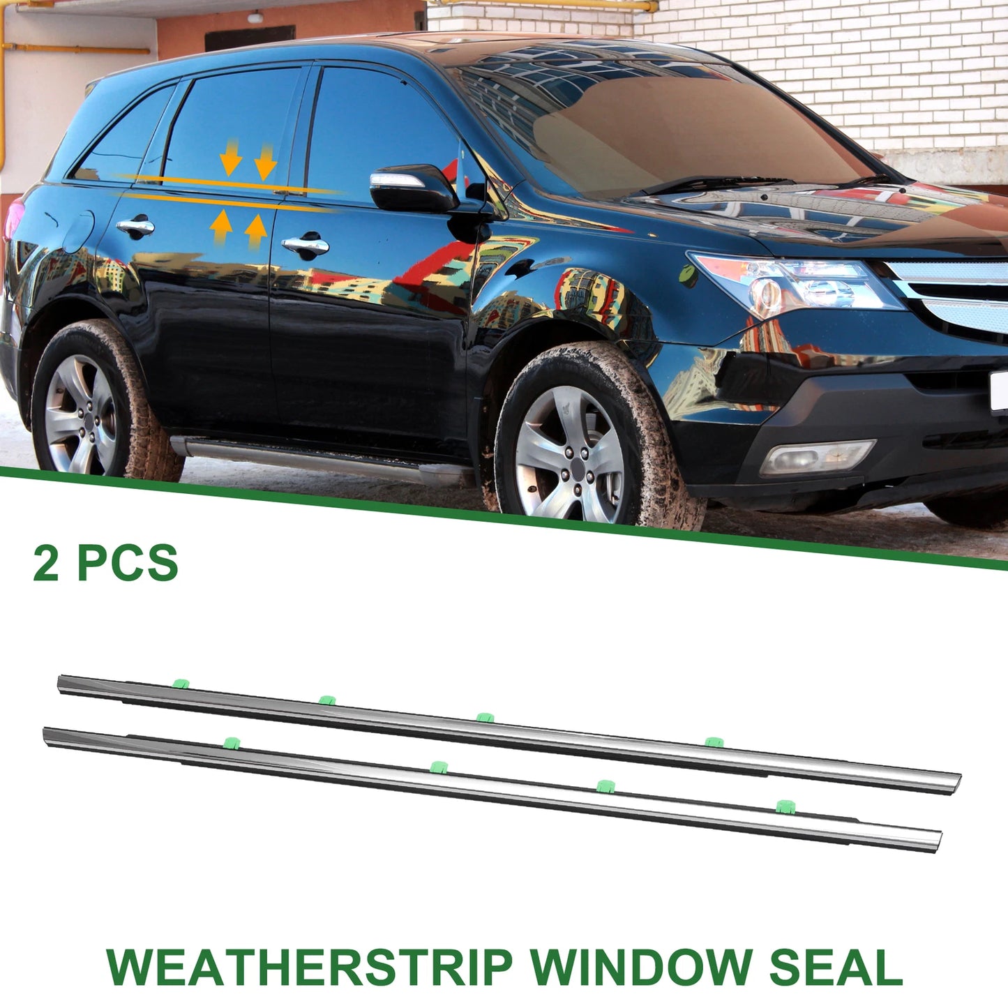 2pcs Rear Weatherstrip Window Seal No. 72910TZ5A01 for Acura MDX (2014–2020)