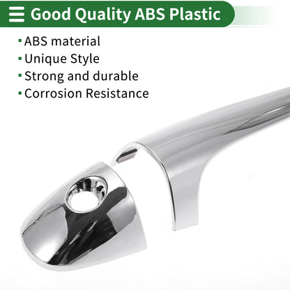 Car Door Handle Cover Trim for Toyota RAV4 (2013–2015) Silver Tone