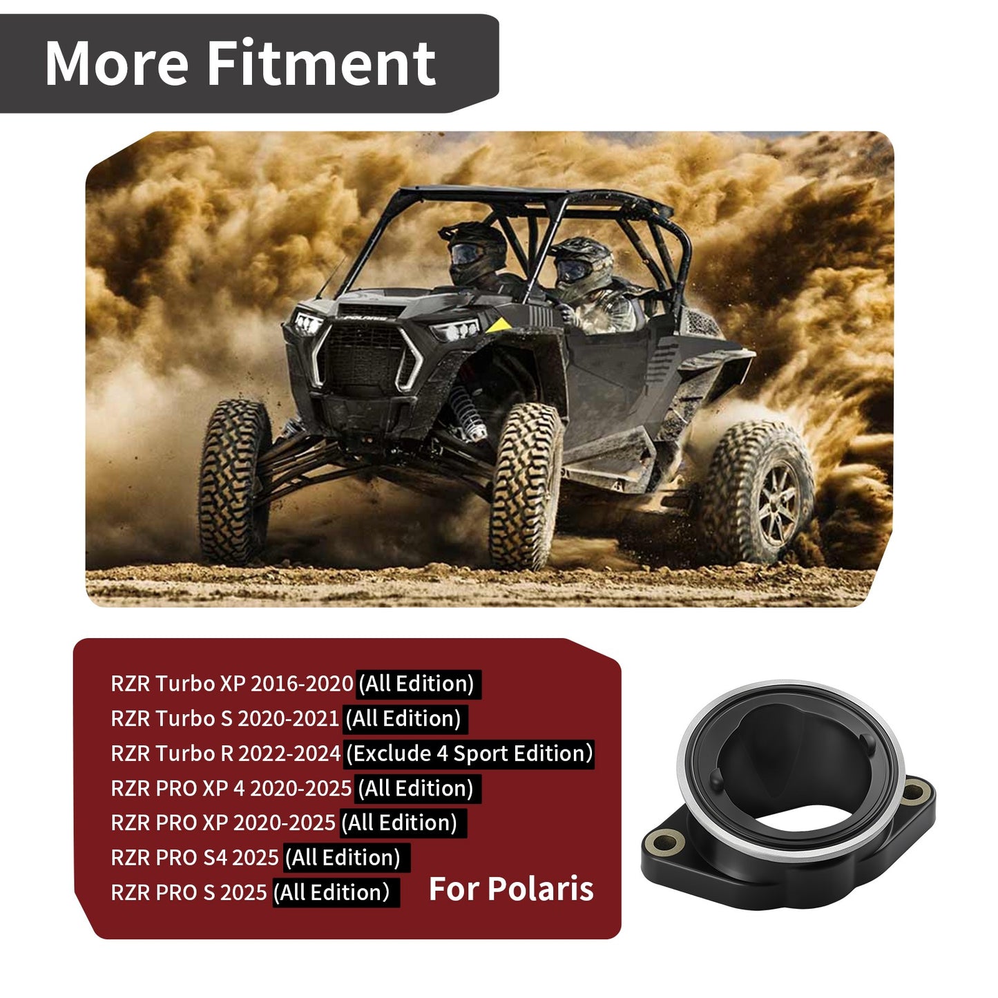 Intake Manifold Boot Adapter for Polaris RZR Turbo R (2022–2024)