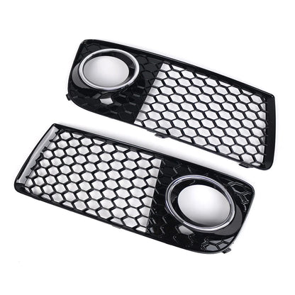 Fog Light Grille Cover Set for Audi A4 (2013–2016) Glossy Black