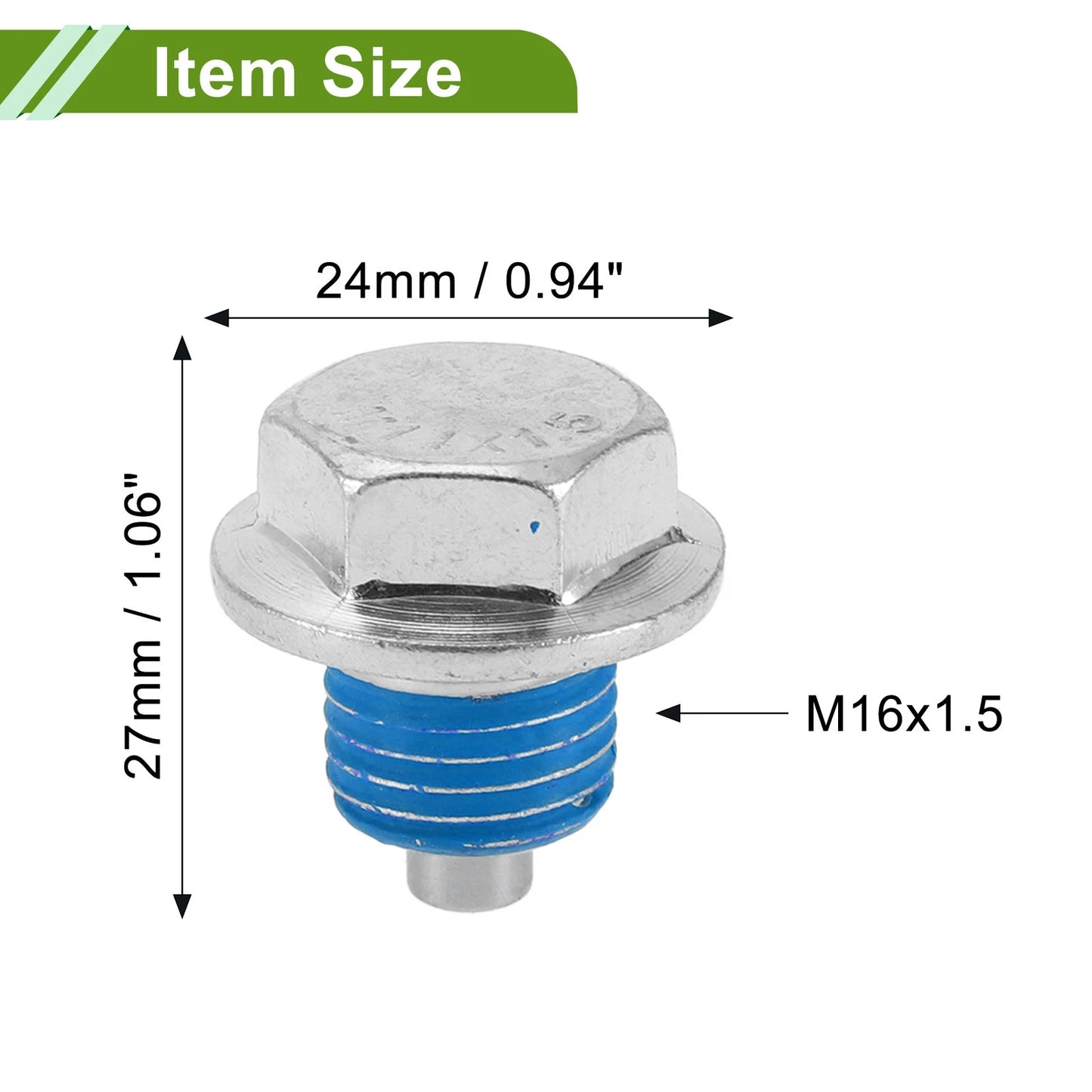 Set of 2 M16x1.5 Copper Oil Drain Plug with Gasket for Car Motorcycle
