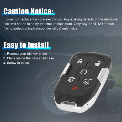 GMC Yukon XI & Chevrolet Tahoe 6 Button Key Shell Case (2015-2020)