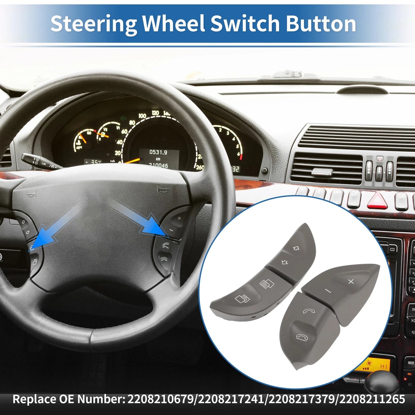 Steering Wheel Buttons for Mercedes-Benz CL Class (1996–2006) No.2208210679