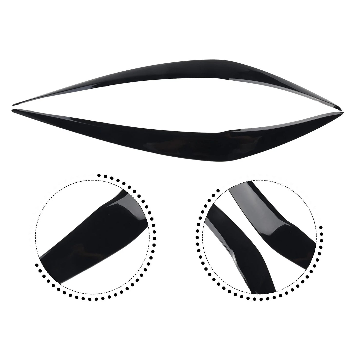 Headlight Eyelids Chrome Trim Cover ABS Black for BMW 1 Series (2015–2018)