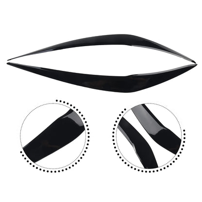 Headlight Eyelids Chrome Trim Cover ABS Black for BMW 1 Series (2015–2018)