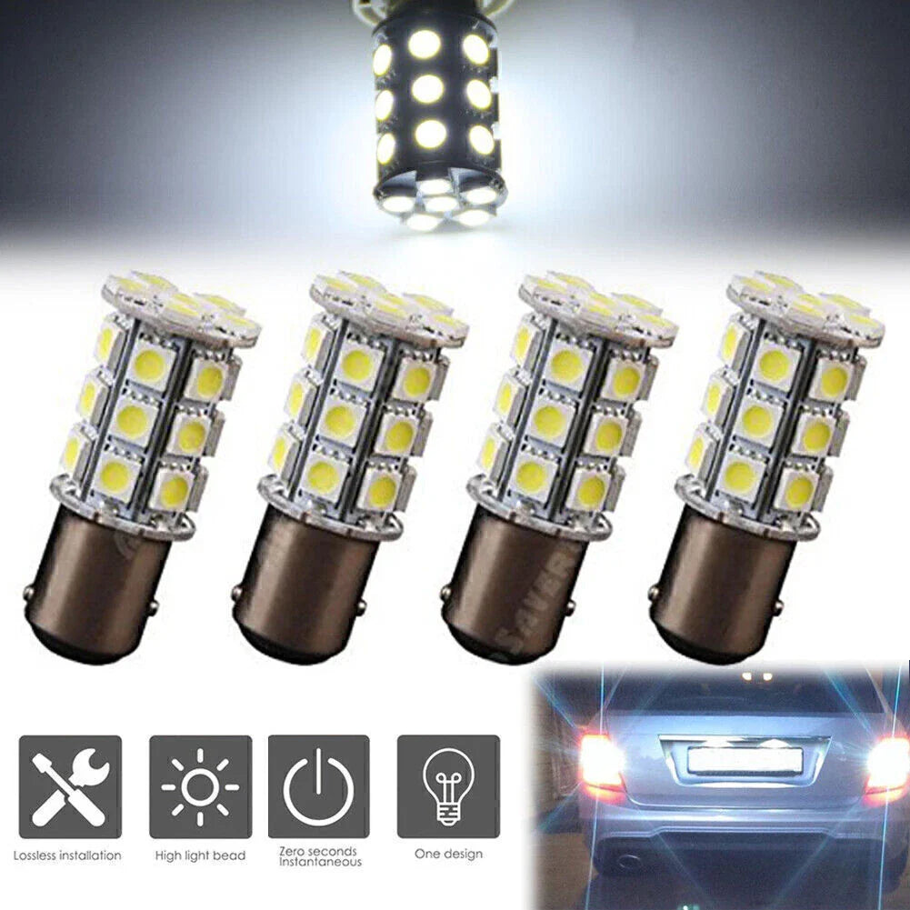 4 x BA15D 5050 27 SMD White Marine Boat Cabin Lamp Bulb