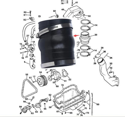 Exhaust Hose Coupler for OMC Cobra (1990–1998)