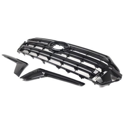 Front Bumper Hood Grille for Toyota Land Cruiser LC200 (2016–2018) Glossy Black