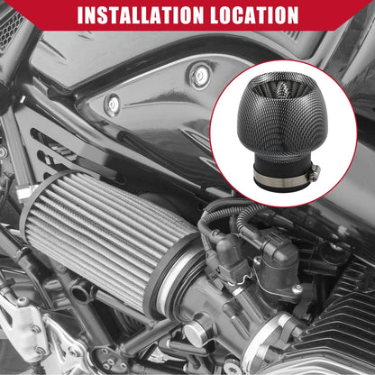 Air Cleaner Filter for Motorcycle (28-48mm, Carbon Fiber Pattern, Black)