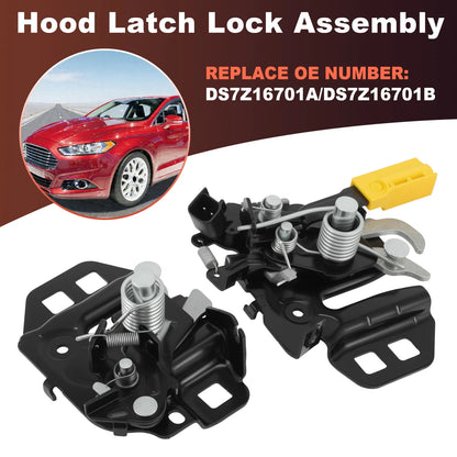 2Pcs Hood Lock Latch Assembly for Ford Fusion (2013–2020) DS7Z16701A/DS7Z16701B