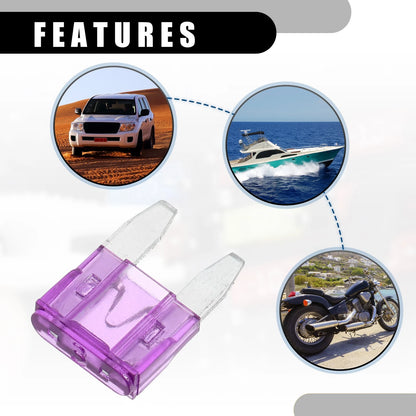 Set of 5 Mini 3AMP APM/ATM Blade Fuses for Car Short Circuit Protection