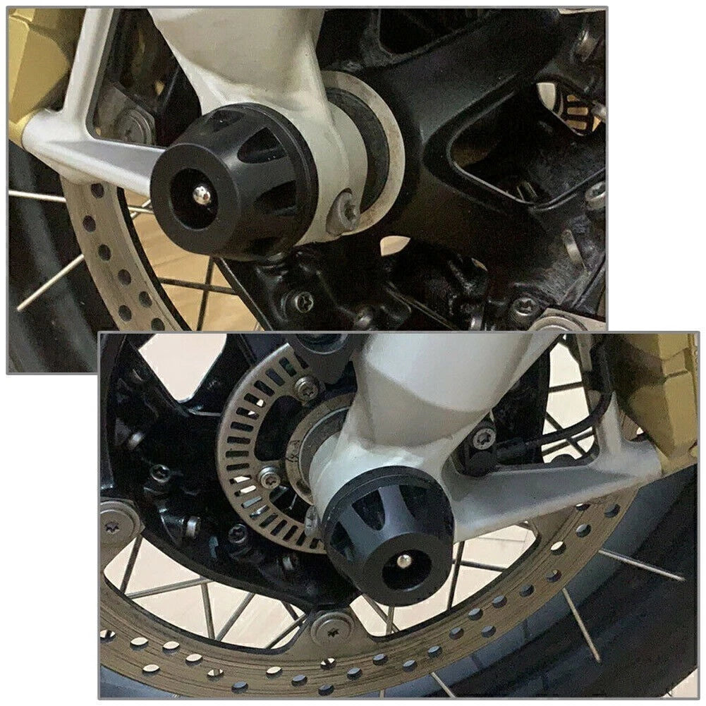 Set of 2 Black Front Wheel Sliders for BMW R1200GS LC/ADV (2013–2019) R1250GS/ADV (2019–2021)
