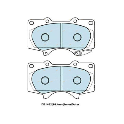 Set of 4 Front Disc Brake Pads for Toyota Prado 120 121 125 150 155 (2002–2018)