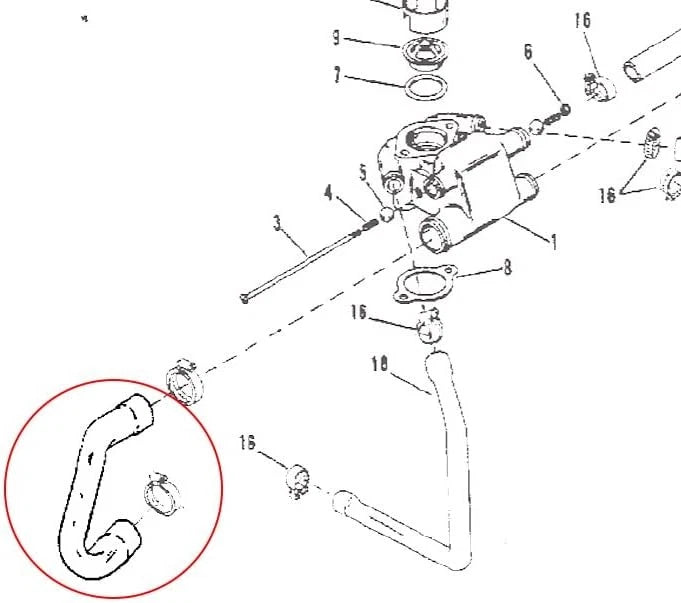 Coolant Hose for Mercruiser 7.4-8.2L (1990–2000)