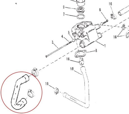Coolant Hose for Mercruiser 7.4-8.2L (1990–2000)