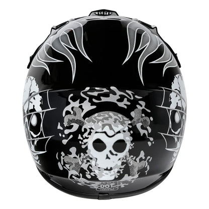 Youth Full Face Motocross Helmet Black Skull for Motorcycle S M L XL