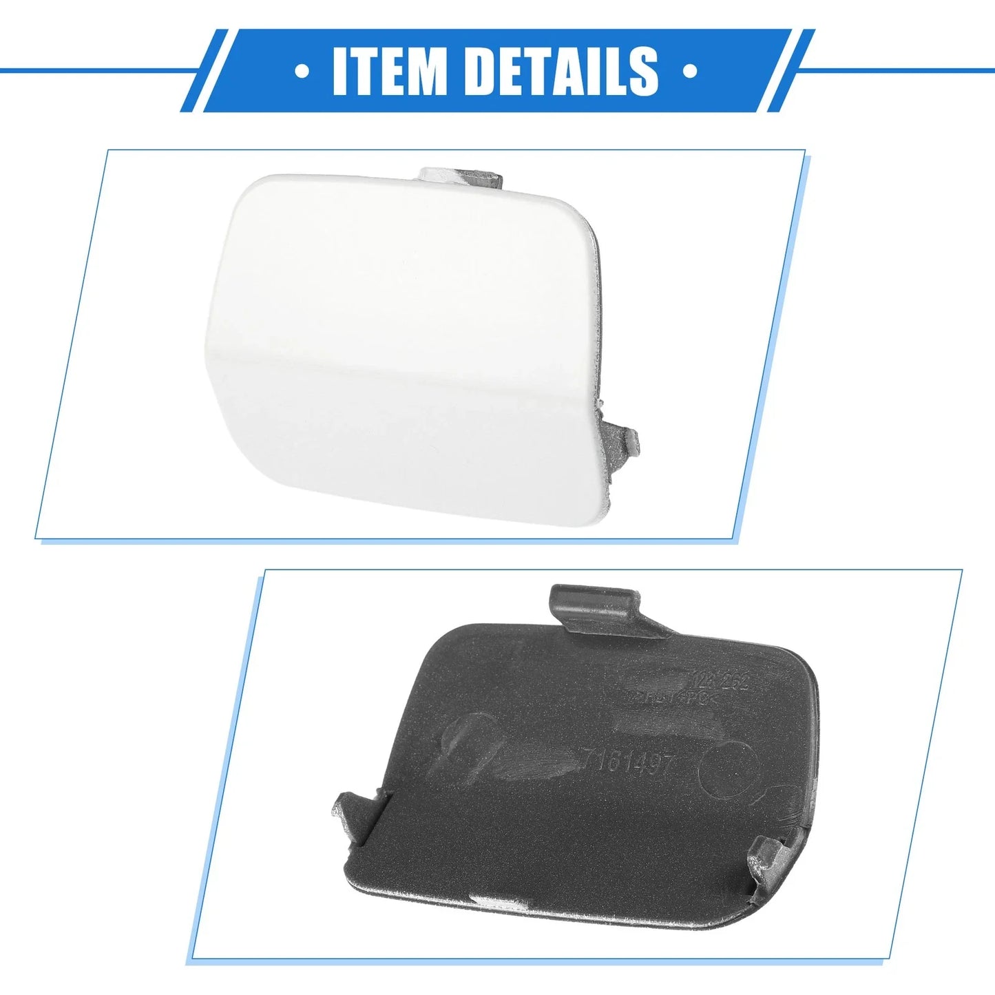 Tow Hook Eye Hole Cover Cap for BMW 3-Series (2007 - 2010) White Rear Right