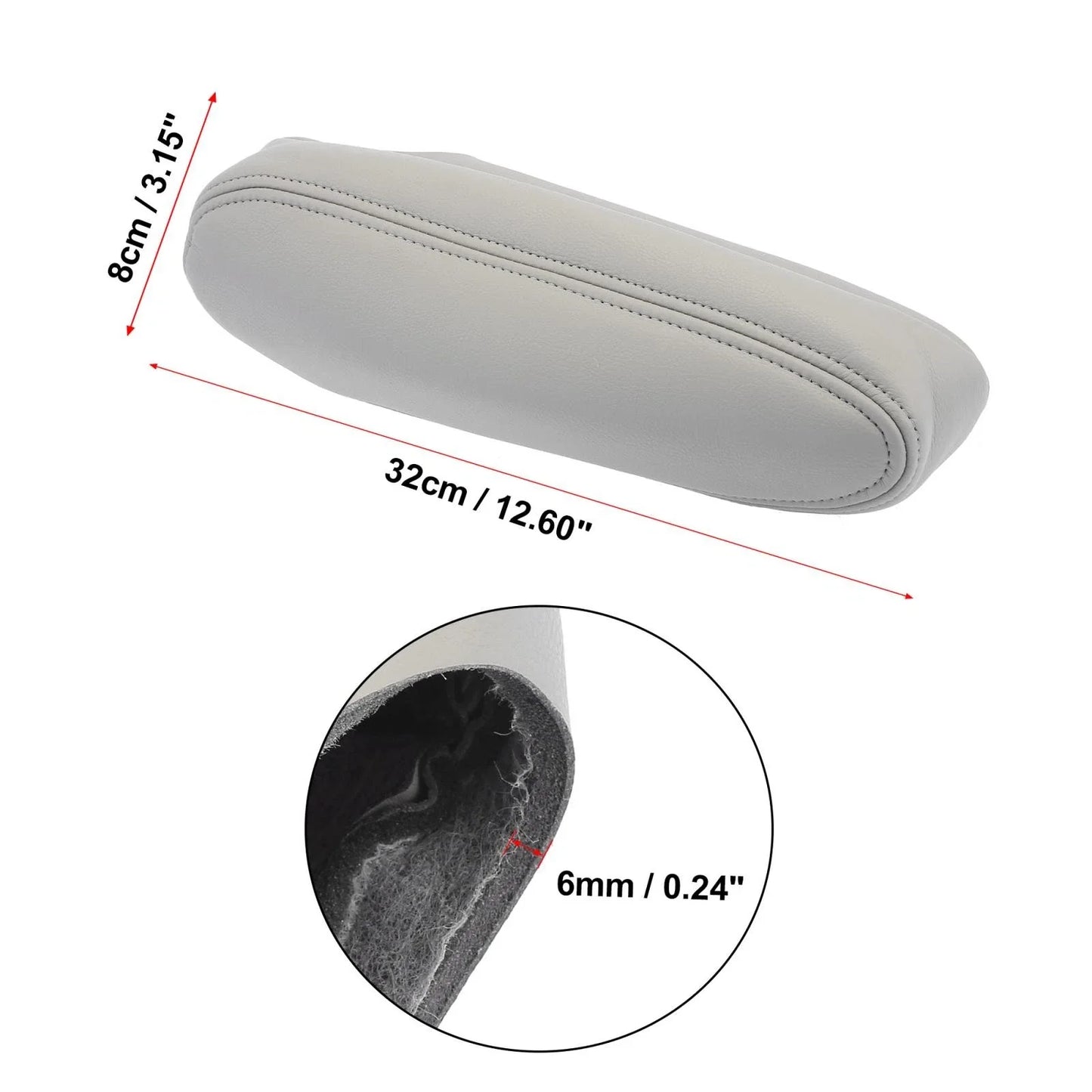 Car Front Seat Armrest Cover 2 x Microfiber Leather Gray for Chevy Tahoe