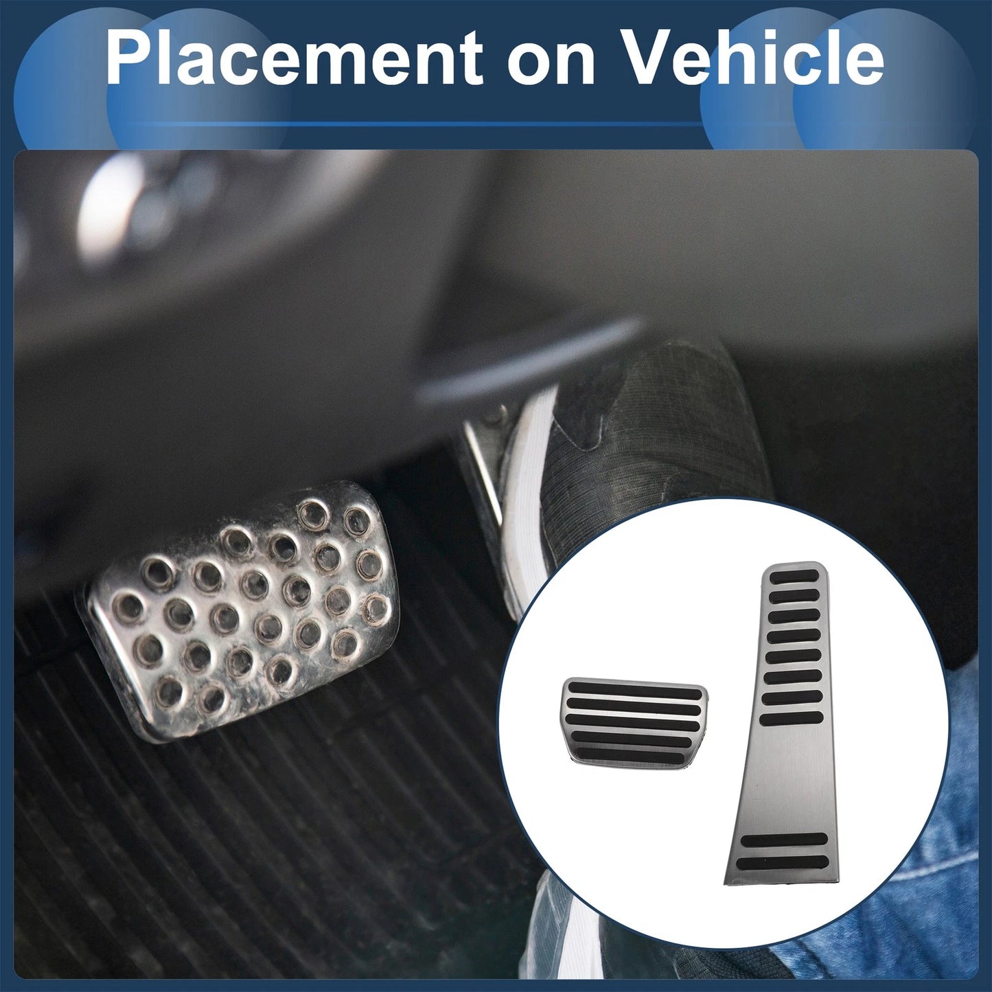 2X Automatic Foot Accelerator Pedal Covers for Volvo XC90 (2018–2021) Silver Tone