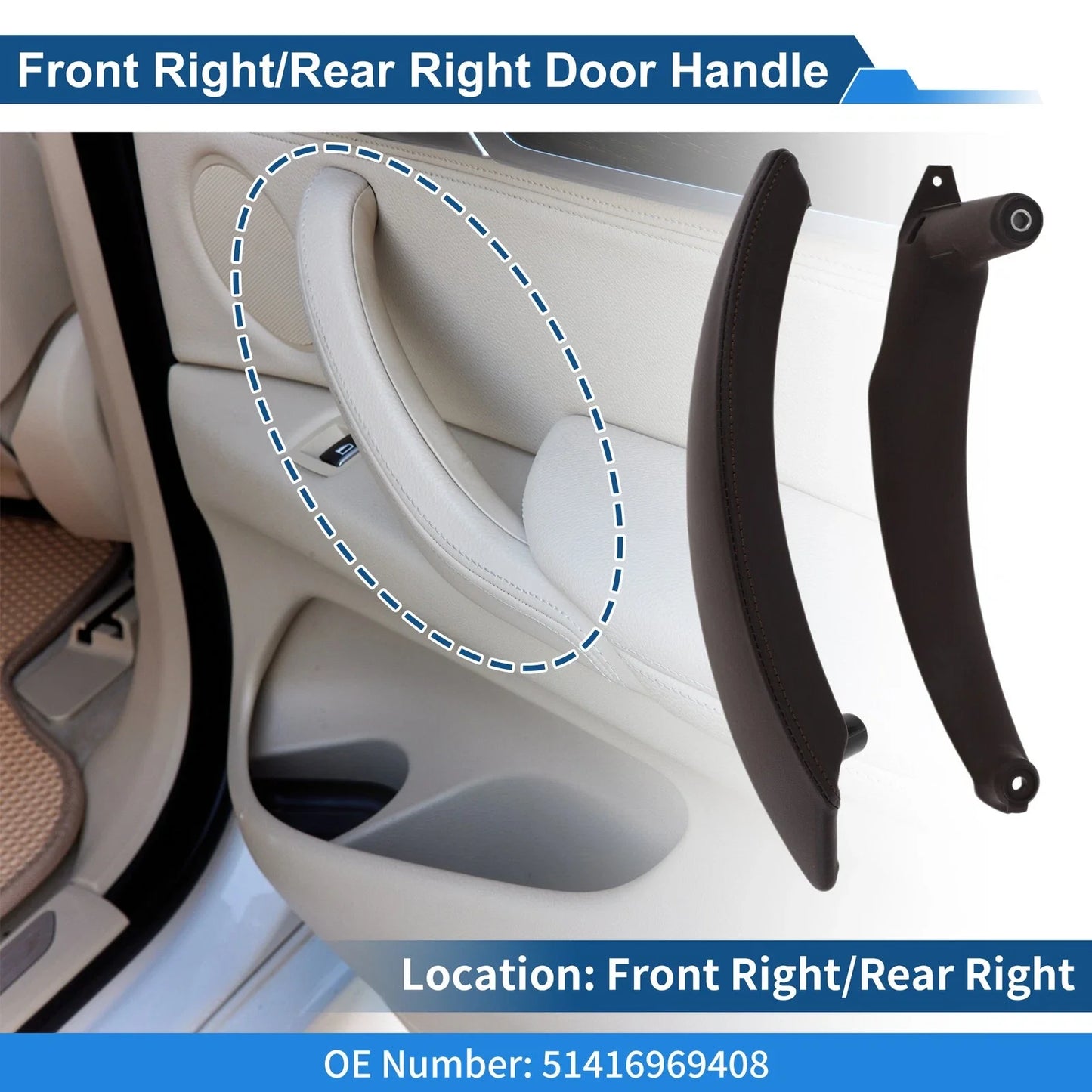Inner Door Panel Handle for BMW X5 X6 (2007 - 2013)