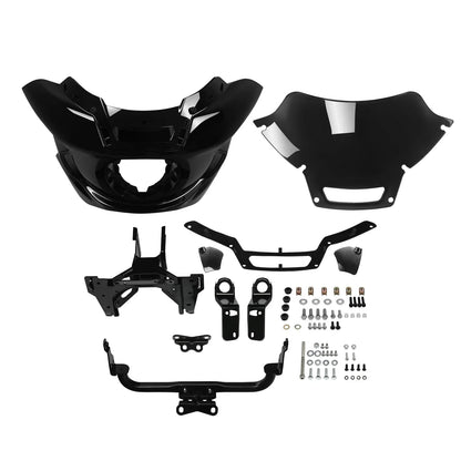 Black Front Fairing Windshield Support Bracket for Harley Low Rider (22-25)