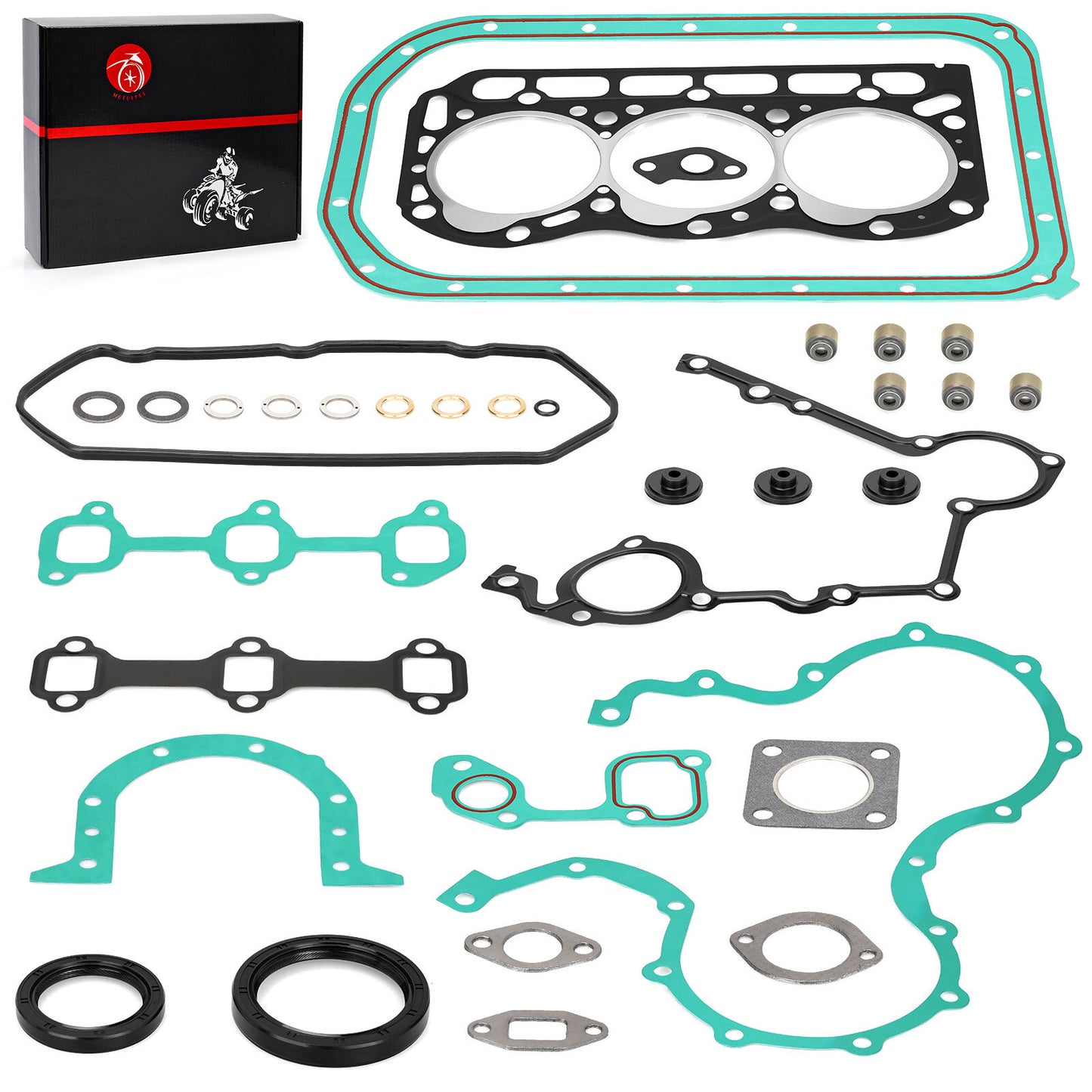 Engine Gaskets Seals Rebuild Kit for Kawasaki Mule 2510 3010 4010 (1998–2009)